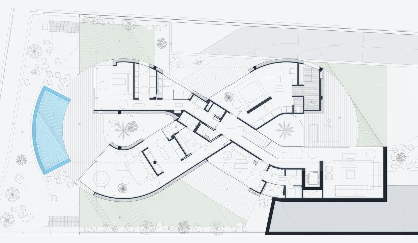 Floor plan of Villa Infinity, ground floor